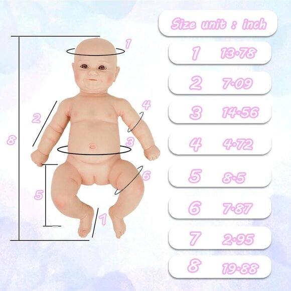 Full Body Platinum Silicone Baby Dolls Smiling Kate-ivory Reborn Baby Girl - Picture 2 of 6